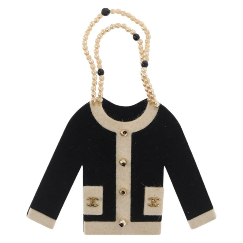 【日本直送】香奈兒 (CHANEL) 黑色天鵝絨夾克圖案胸針，CC標誌，正品編號170024V-12