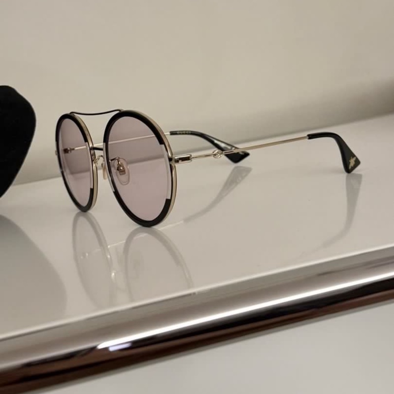 GUCCI | 圓框粉色鏡片太陽眼鏡-1