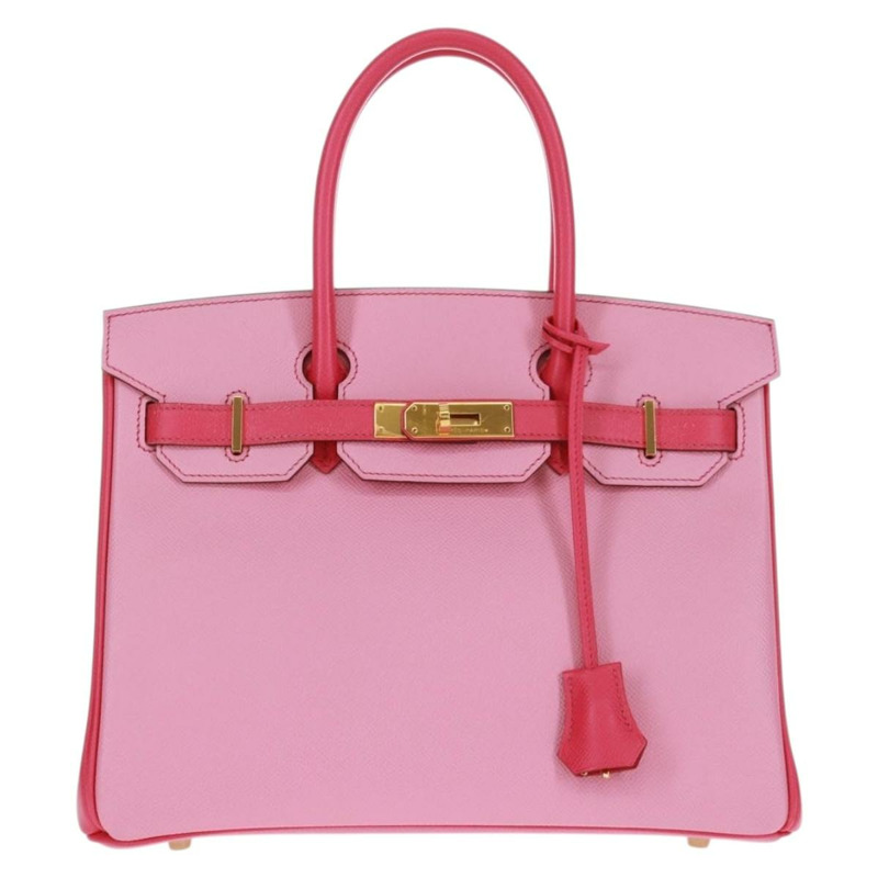 【日本直送】愛馬仕 Birkin 30 手袋，皮革 SPO 金玫瑰花瓣 x 玫瑰泰爾紫，正品 SW2128SM-12