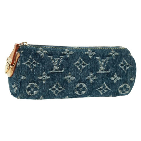 路易威登 Monogram Denim Trousse Speedy GM 手拿包 藍色 M95081 正品 SW2123SAV