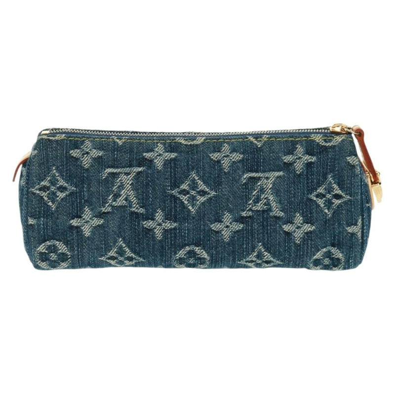【日本直送】路易威登 Monogram Denim Trousse Speedy GM 手拿包 藍色 M95081 正品 SW2123SAV-1