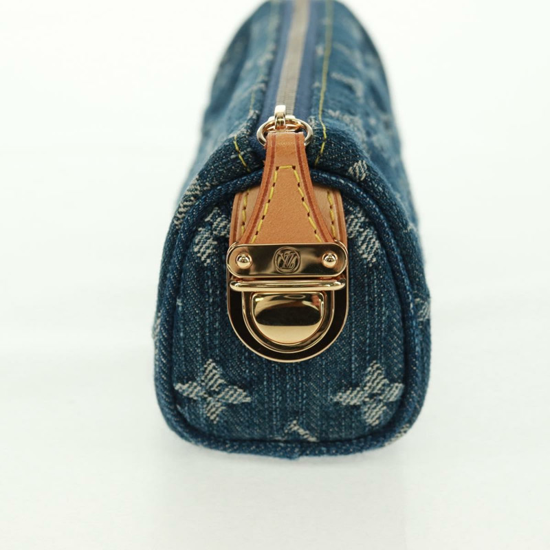 【日本直送】路易威登 Monogram Denim Trousse Speedy GM 手拿包 藍色 M95081 正品 SW2123SAV-3
