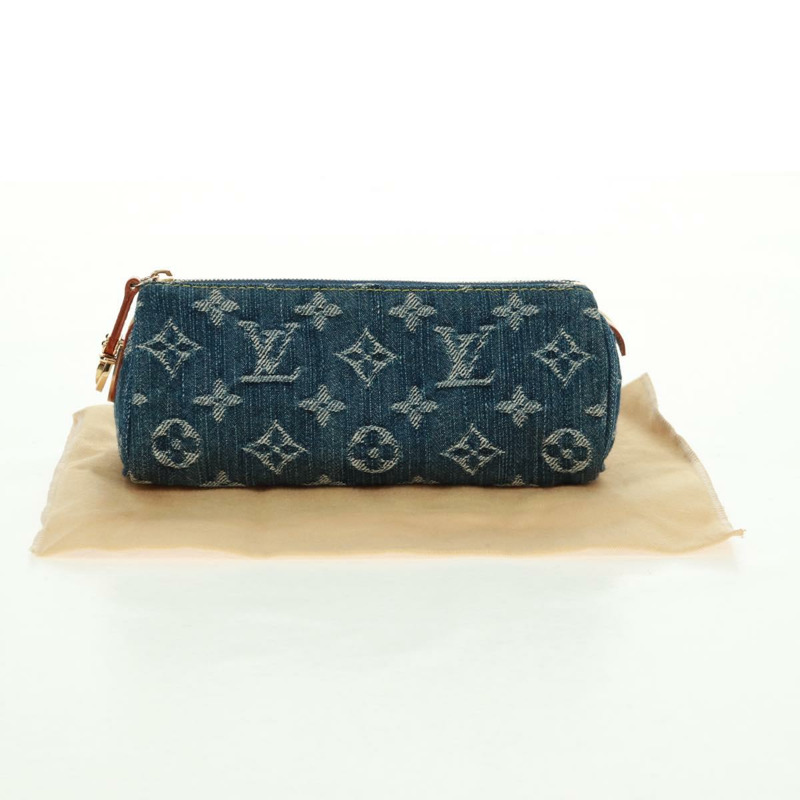 【日本直送】路易威登 Monogram Denim Trousse Speedy GM 手拿包 藍色 M95081 正品 SW2123SAV-11