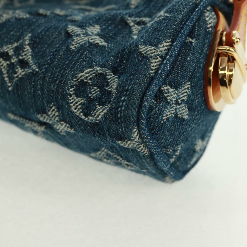 【日本直送】路易威登 Monogram Denim Trousse Speedy GM 手拿包 藍色 M95081 正品 SW2123SAV-15
