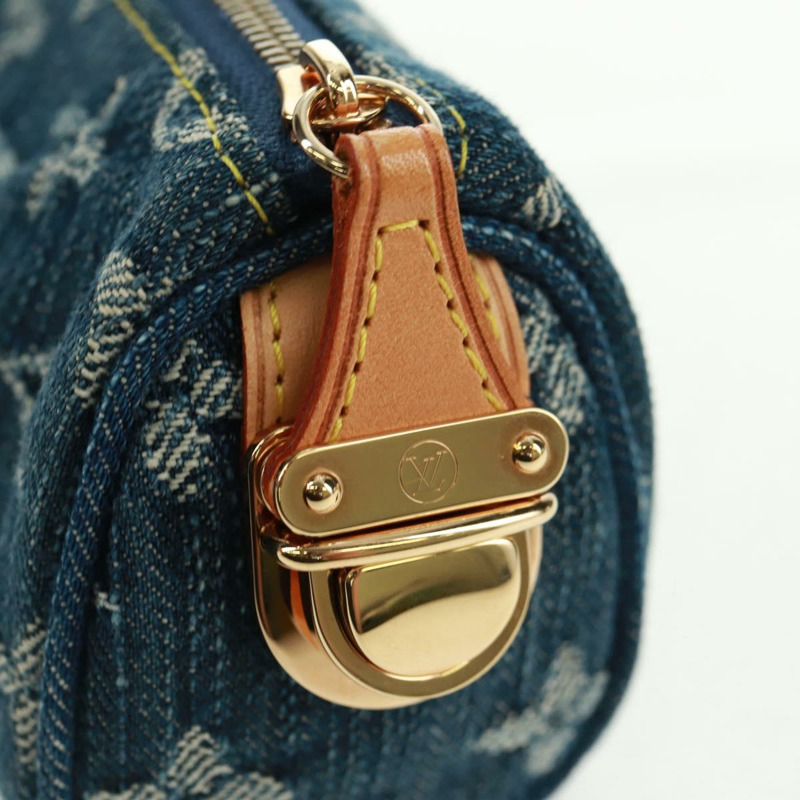 【日本直送】路易威登 Monogram Denim Trousse Speedy GM 手拿包 藍色 M95081 正品 SW2123SAV-16