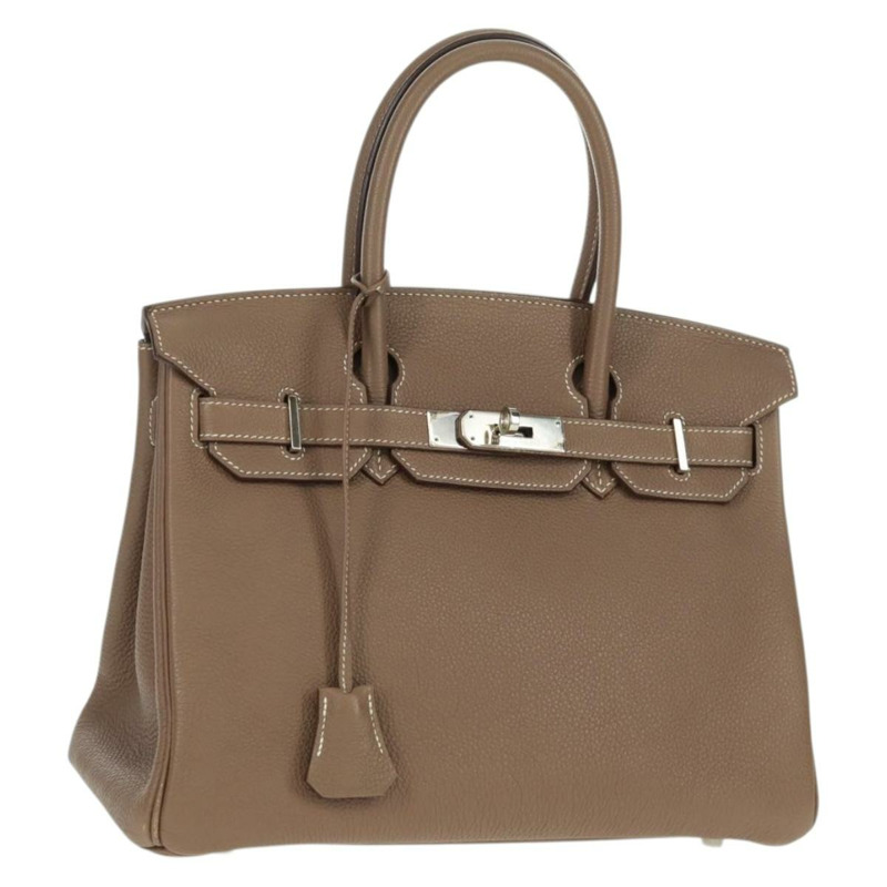 【日本直送】愛馬仕 Birkin 30 手提包，銀色 Etope 皮革，正品 SW2129SM-0