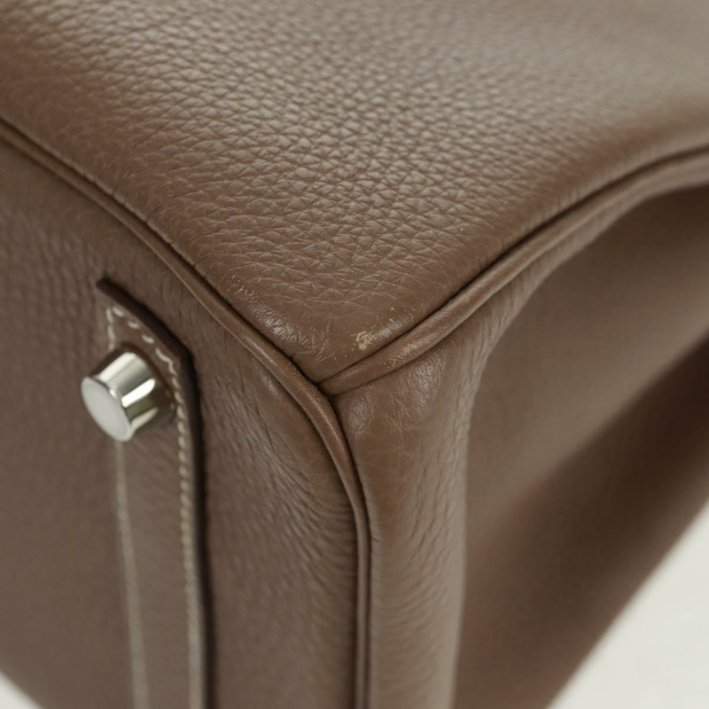 【日本直送】愛馬仕 Birkin 30 手提包，銀色 Etope 皮革，正品 SW2129SM-14