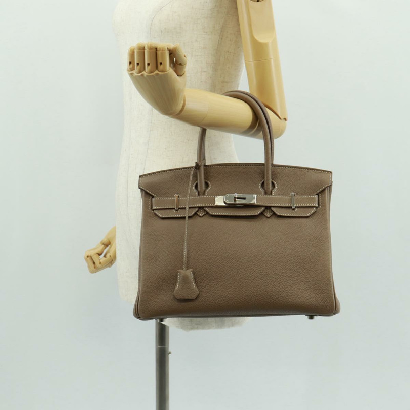 【日本直送】愛馬仕 Birkin 30 手提包，銀色 Etope 皮革，正品 SW2129SM-38