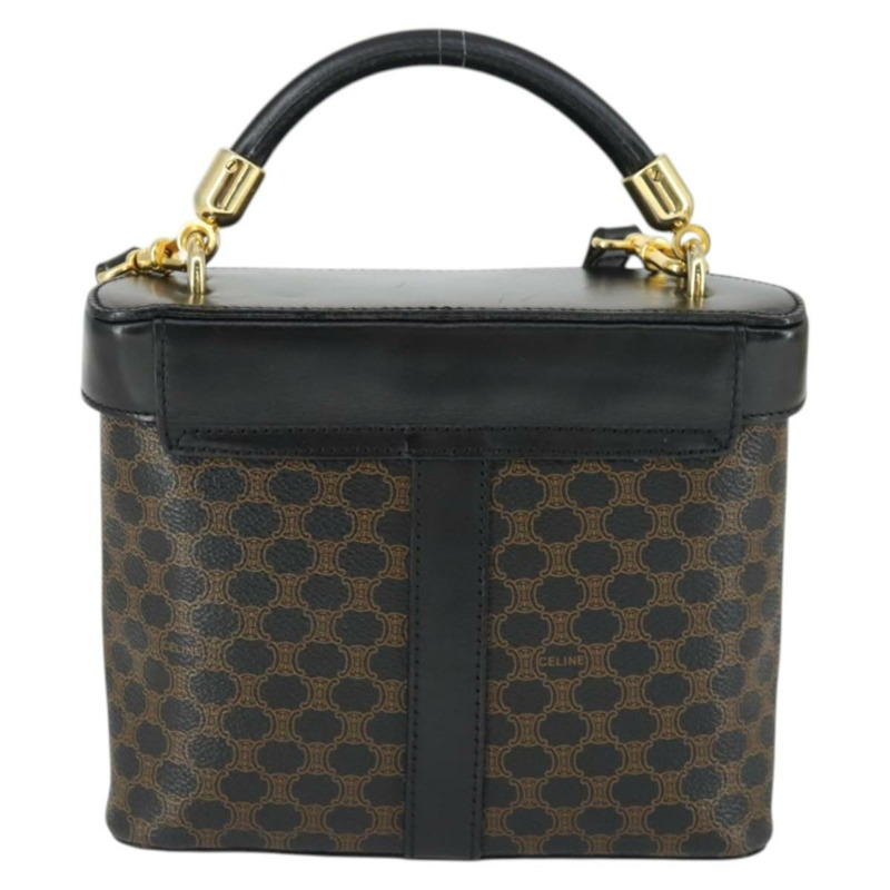 【日本直送】CELINE Macadam帆布手提包 PVC皮革 2way 黑色金色 Auth 163425V-1