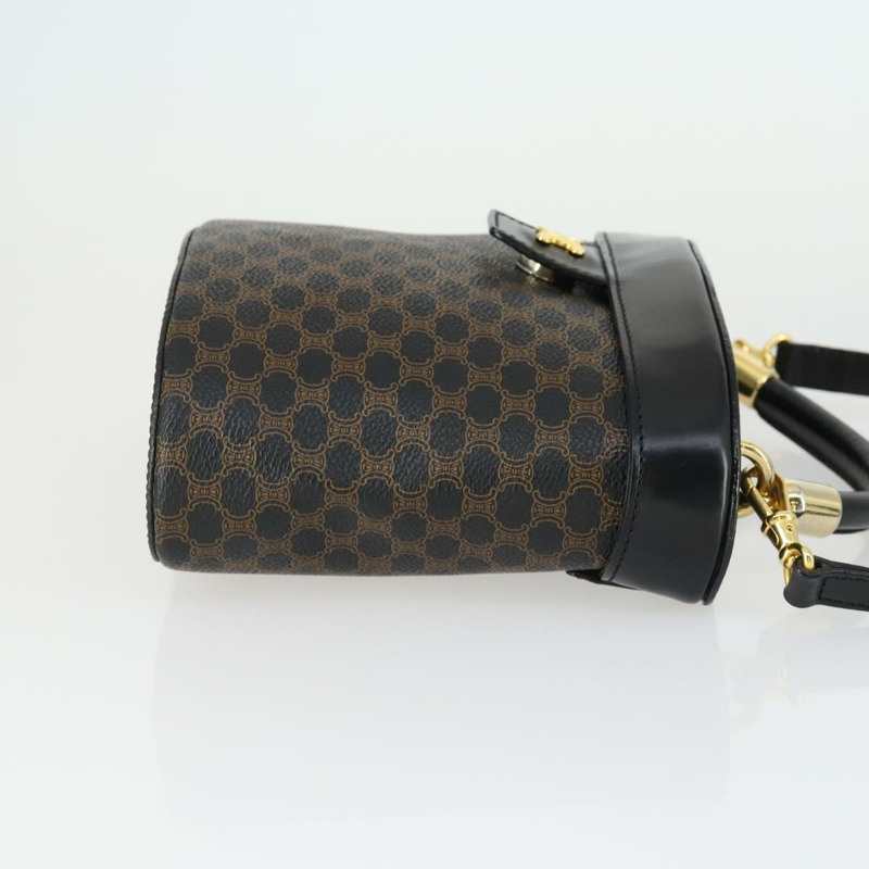 【日本直送】CELINE Macadam帆布手提包 PVC皮革 2way 黑色金色 Auth 163425V-2