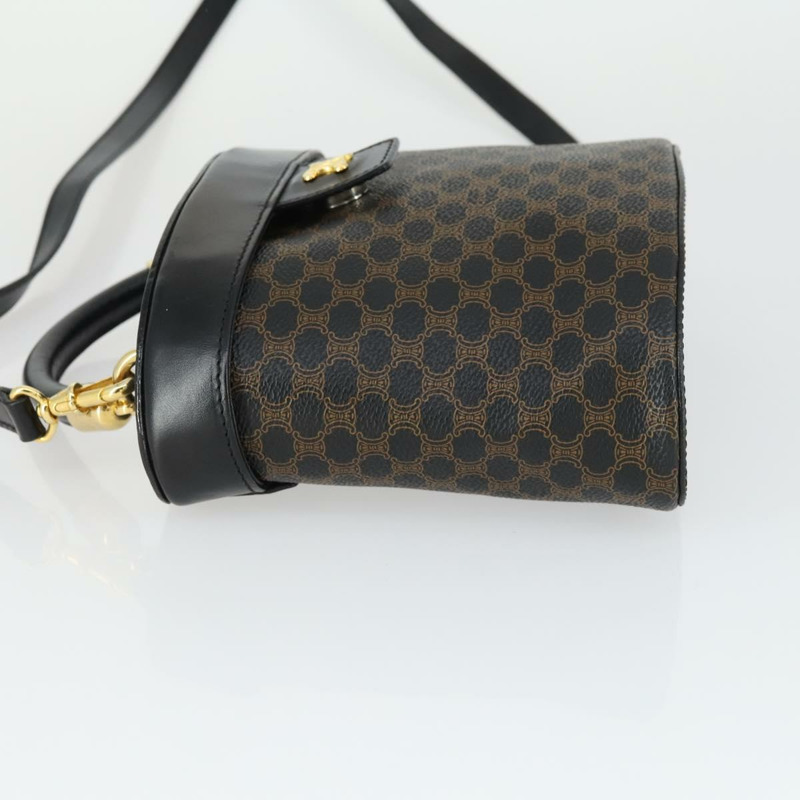 【日本直送】CELINE Macadam帆布手提包 PVC皮革 2way 黑色金色 Auth 163425V-3