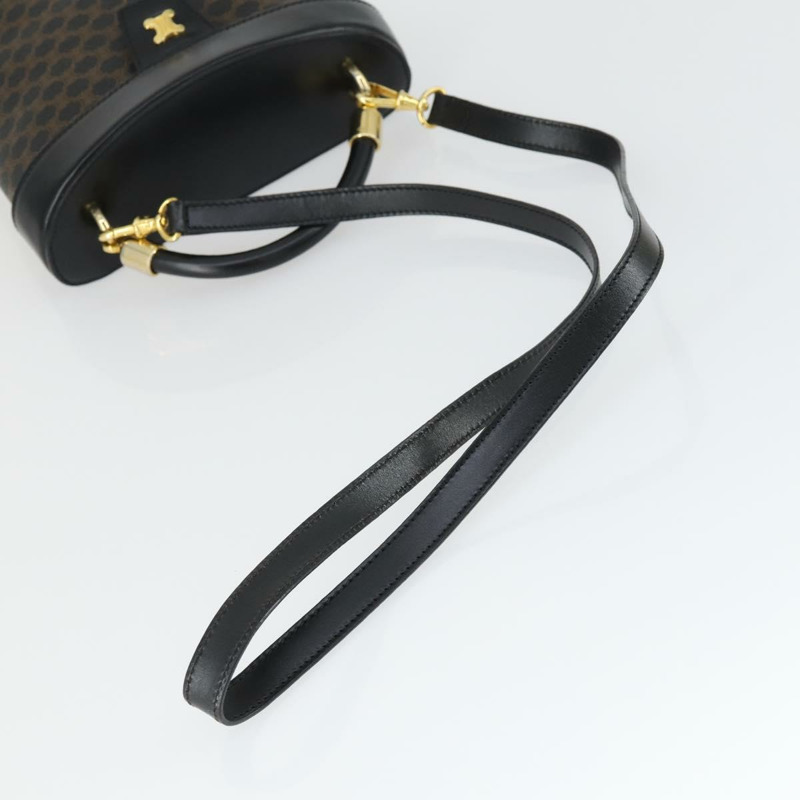 【日本直送】CELINE Macadam帆布手提包 PVC皮革 2way 黑色金色 Auth 163425V-6