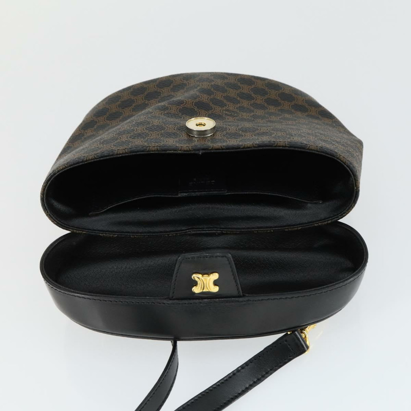 【日本直送】CELINE Macadam帆布手提包 PVC皮革 2way 黑色金色 Auth 163425V-8