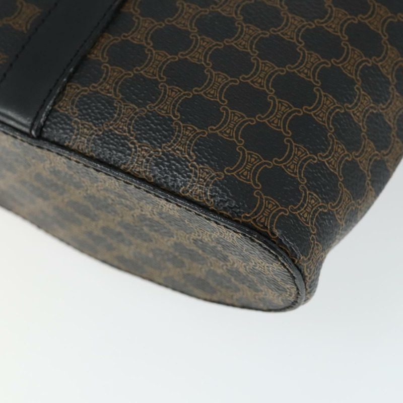 【日本直送】CELINE Macadam帆布手提包 PVC皮革 2way 黑色金色 Auth 163425V-17