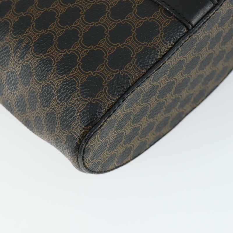 【日本直送】CELINE Macadam帆布手提包 PVC皮革 2way 黑色金色 Auth 163425V-18