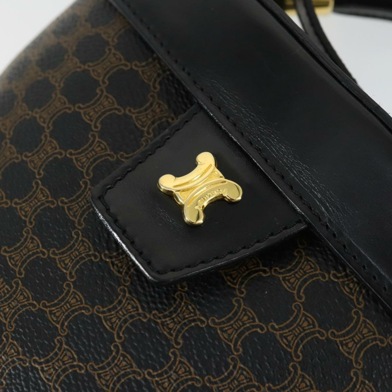 【日本直送】CELINE Macadam帆布手提包 PVC皮革 2way 黑色金色 Auth 163425V-19