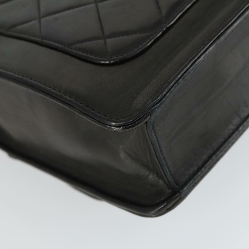 【日本直送】香奈兒 (CHANEL) 絎縫鏈條單肩包，羊皮材質，黑色，金色雙C標誌，正品編號 159827SAV-16