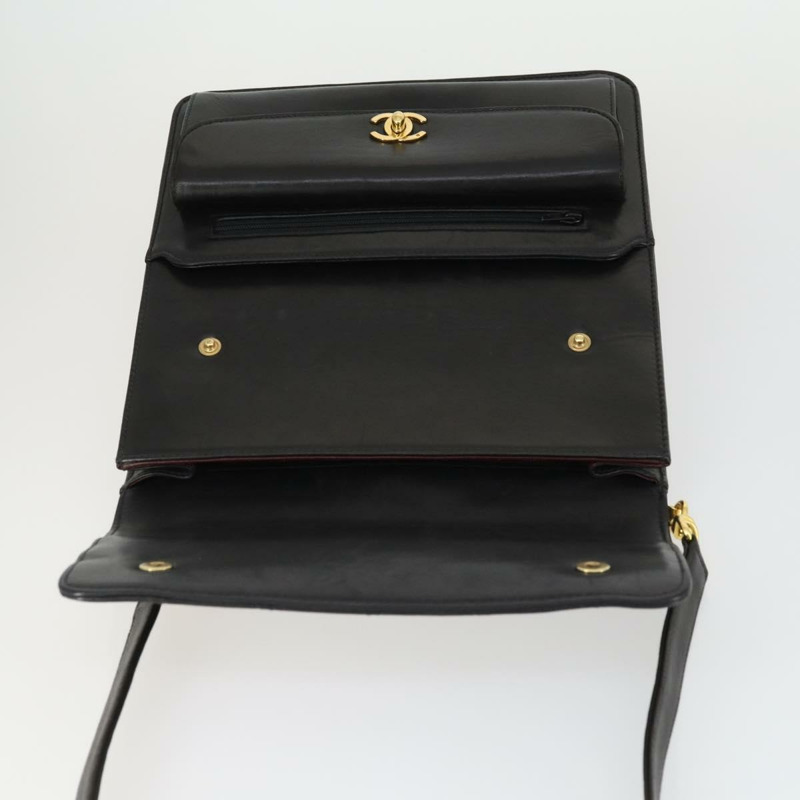【日本直送】香奈兒 (CHANEL) 絎縫鏈條單肩包，羊皮材質，黑色，金色雙C標誌，正品編號 159827SAV-18