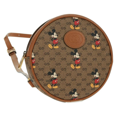 GUCCI Micro GG Supreme Disney 雙肩包 PVC 米色 金色 603730 正品 159823M