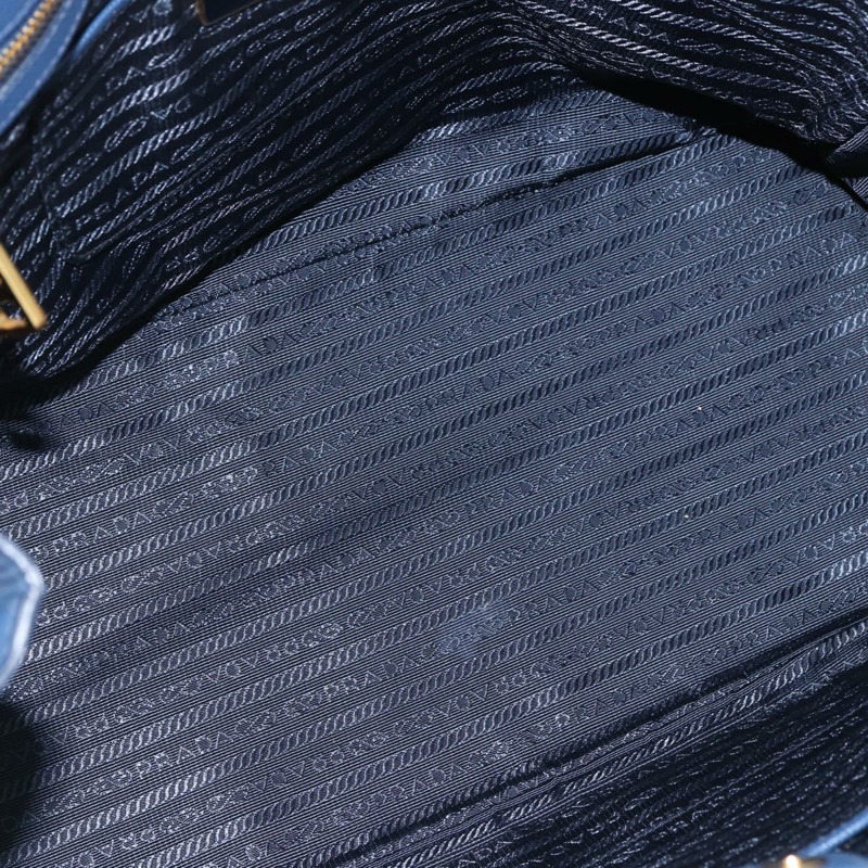 【日本直送】PRADA 手提包 Safiano 皮革 藍色 金色 Auth bs33165-9