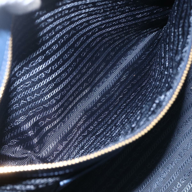 【日本直送】PRADA 手提包 Safiano 皮革 藍色 金色 Auth bs33165-10