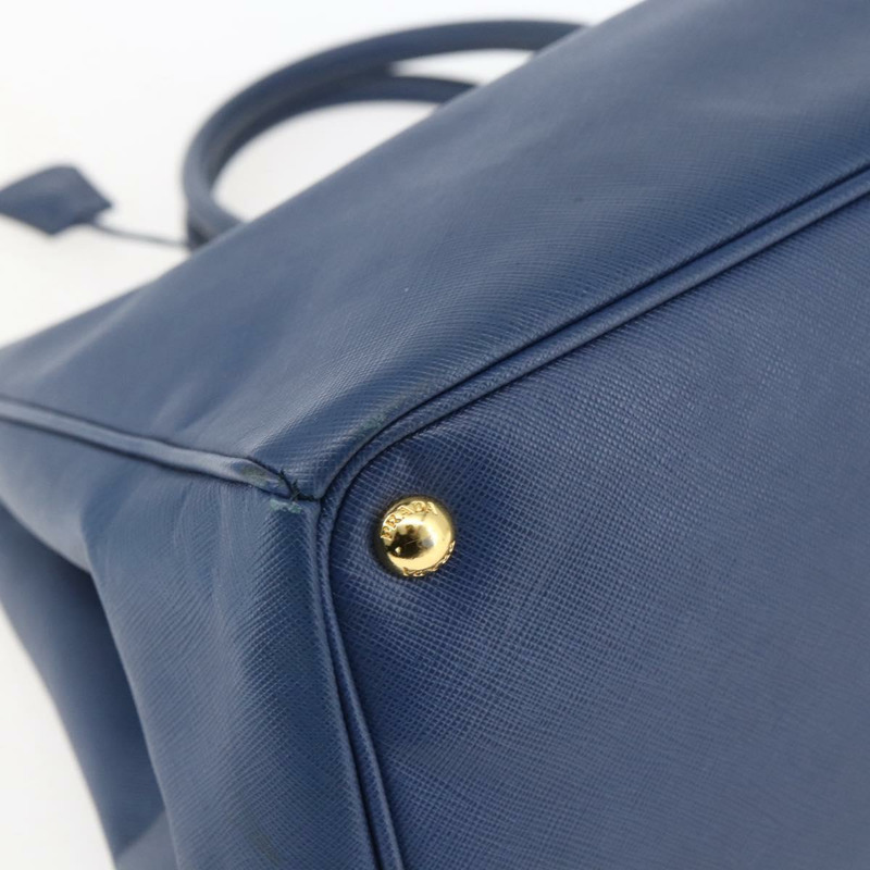 【日本直送】PRADA 手提包 Safiano 皮革 藍色 金色 Auth bs33165-13