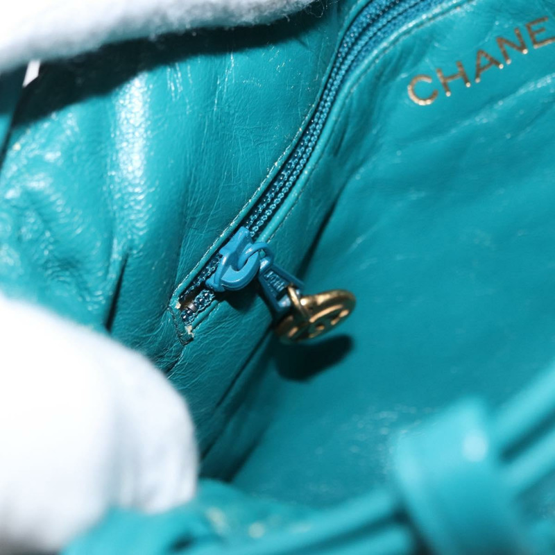 【日本直送】香奈兒單肩背包，皮革材質，土耳其藍，CC標誌，正品編號163423SAM-21