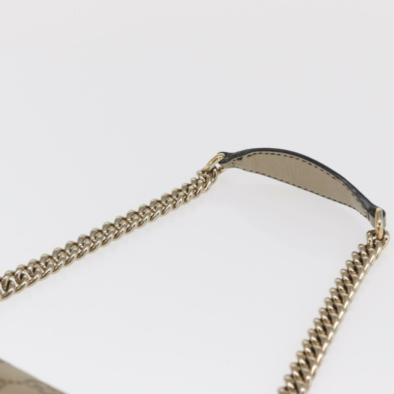 【日本直送】GUCCI GG帆布 Guccissima 鏈條馬銜扣包 皮革 米色 295402 正品 169035-7