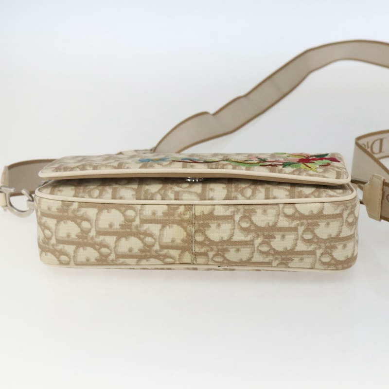 【日本直送】Christian Dior Trotter帆布肩背包 米色 銀色 正品 ep13144-4