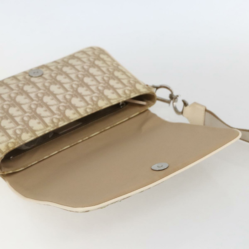 【日本直送】Christian Dior Trotter帆布肩背包 米色 銀色 正品 ep13144-9