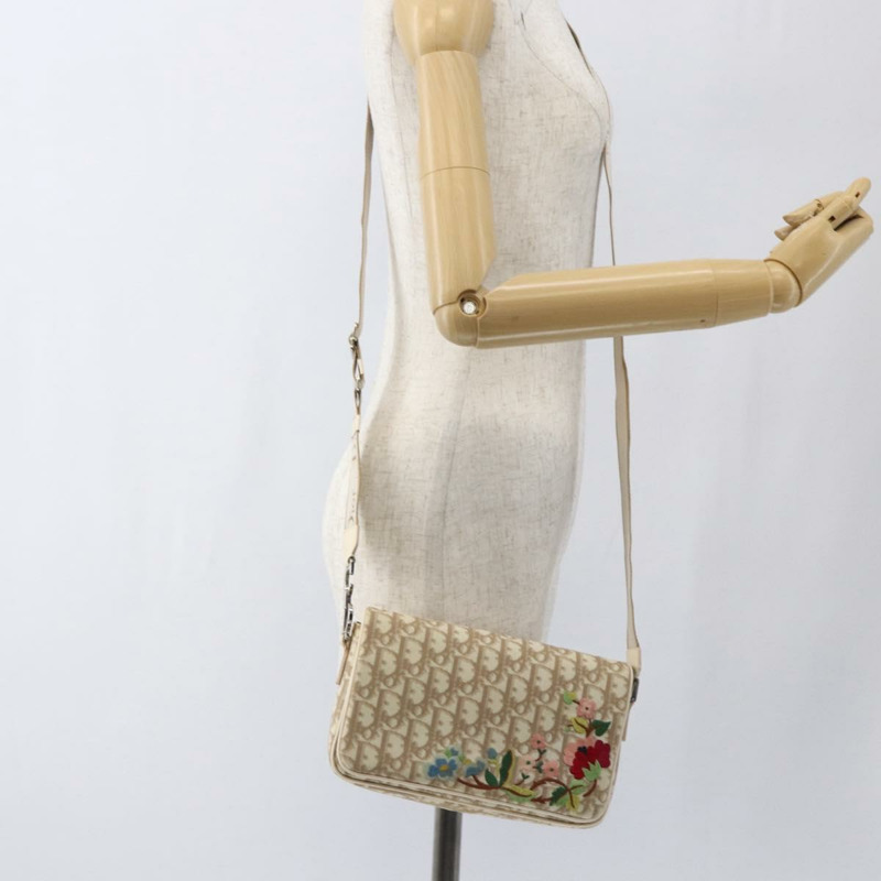 【日本直送】Christian Dior Trotter帆布肩背包 米色 銀色 正品 ep13144-22