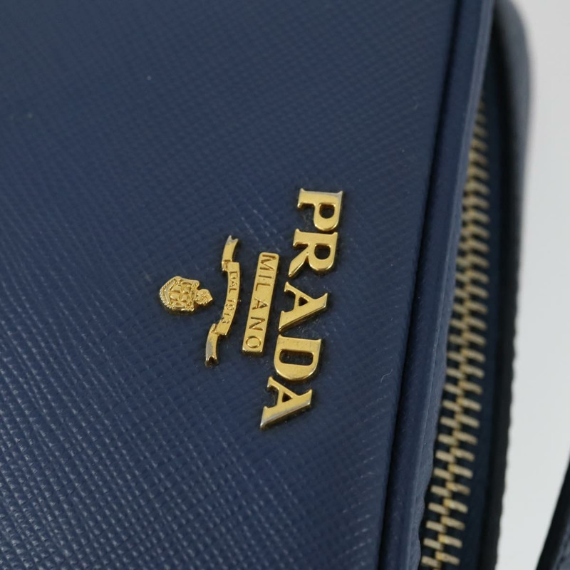 【日本直送】PRADA 單肩包 Safiano 皮革 海軍藍 金色 正品 ka2068V-17