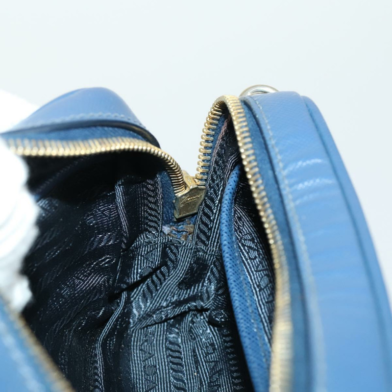 【日本直送】PRADA 單肩包 Safiano 皮革 海軍藍 金色 正品 ka2068V-19