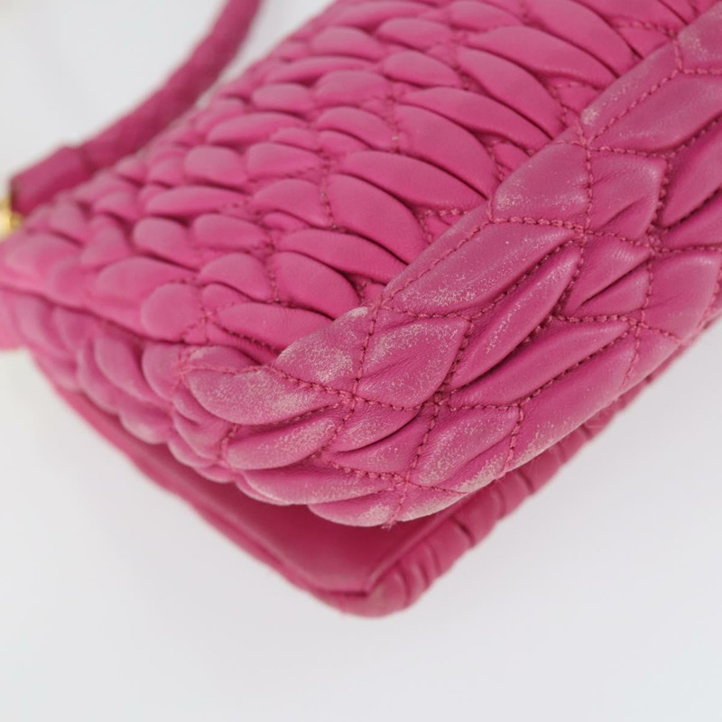 【日本直送】Miu Miu Matelasse 鏈條單肩包 皮革 2way 粉紅金配色 正品 ka2027V-17