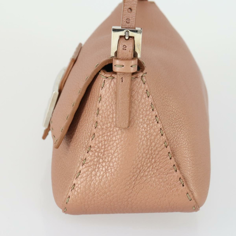 【日本直送】FENDI Selleria Mamma Baguette 單肩包 皮革 粉紅色 銀色 正品 ka2031SAV-2