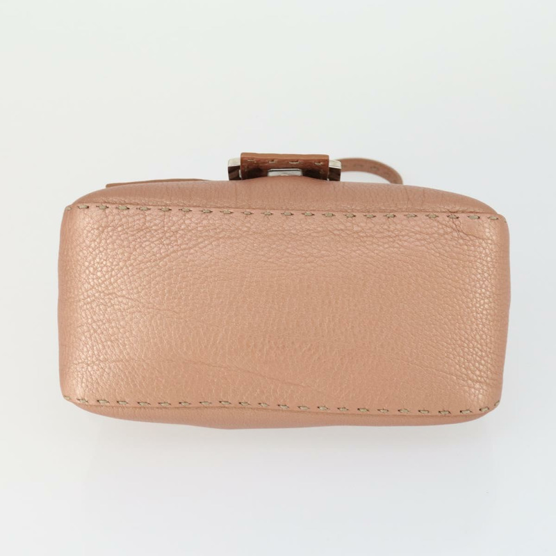 【日本直送】FENDI Selleria Mamma Baguette 單肩包 皮革 粉紅色 銀色 正品 ka2031SAV-4