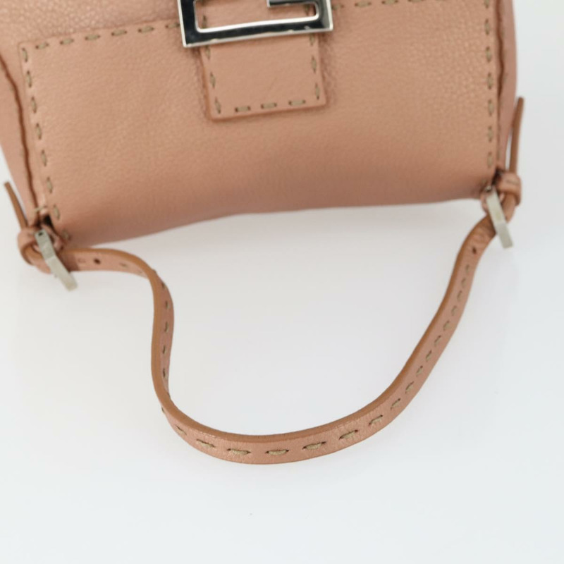 【日本直送】FENDI Selleria Mamma Baguette 單肩包 皮革 粉紅色 銀色 正品 ka2031SAV-6