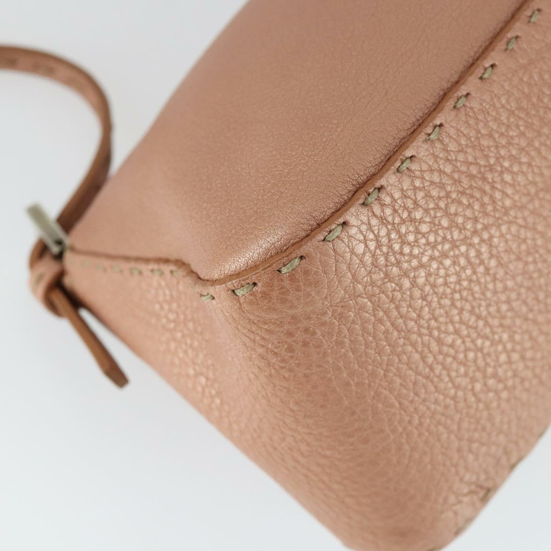 【日本直送】FENDI Selleria Mamma Baguette 單肩包 皮革 粉紅色 銀色 正品 ka2031SAV-15