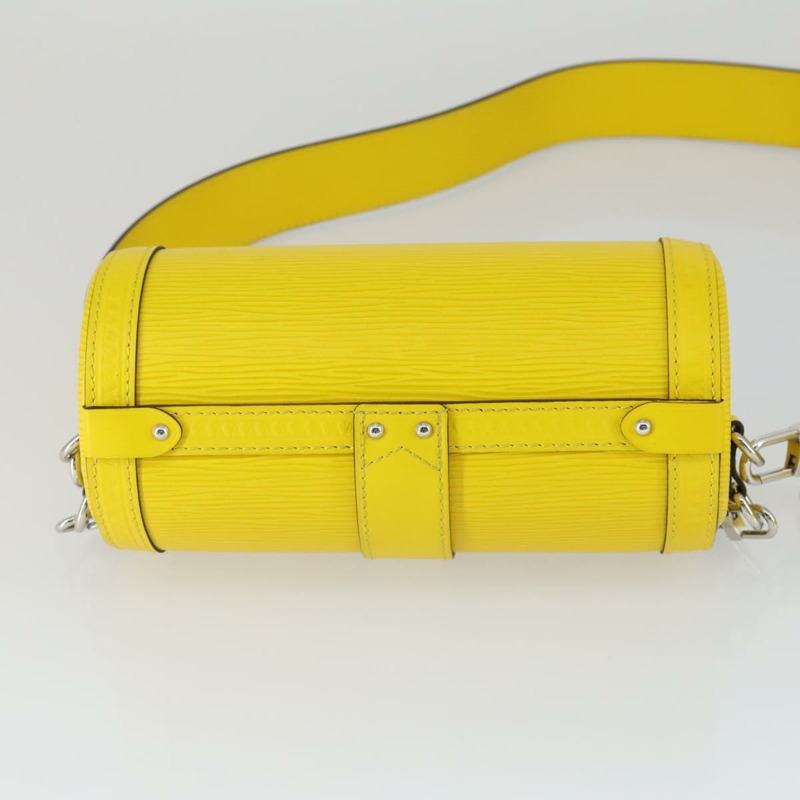 【日本直送】路易威登 Epi Papillon Trunk 單肩包 黃色 M58647 LV Auth ka2029SAM-4