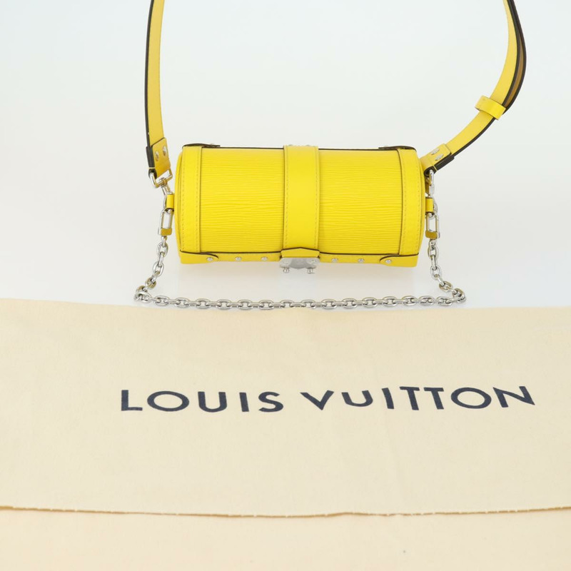 【日本直送】路易威登 Epi Papillon Trunk 單肩包 黃色 M58647 LV Auth ka2029SAM-11