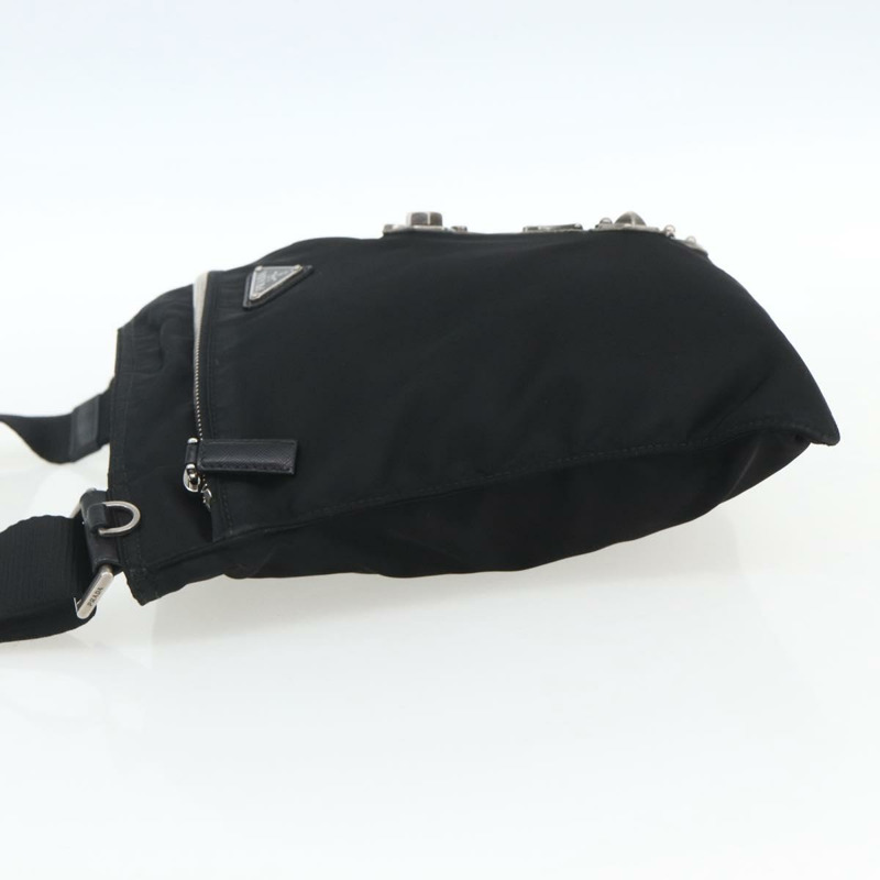 【日本直送】PRADA 單肩包 尼龍 黑色 銀色 正品 ep13306V-2