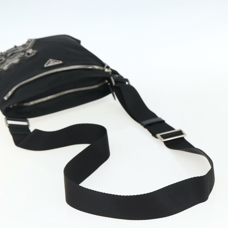 【日本直送】PRADA 單肩包 尼龍 黑色 銀色 正品 ep13306V-6