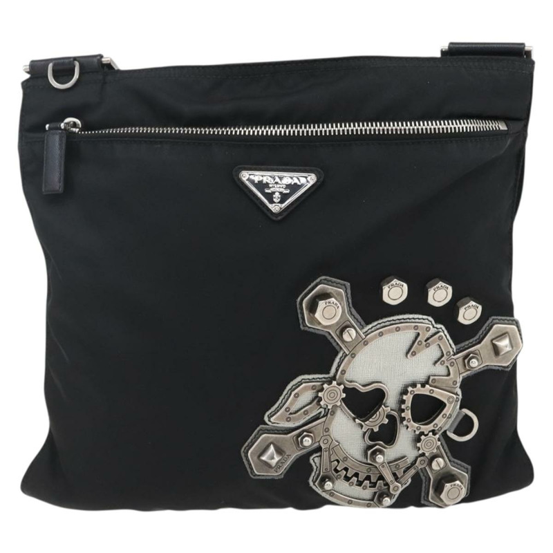 【日本直送】PRADA 單肩包 尼龍 黑色 銀色 正品 ep13306V-12