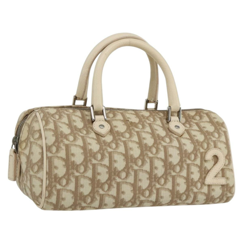 【日本直送】Christian Dior Trotter帆布手提包 PVC 米色銀色 正品 170126V-0