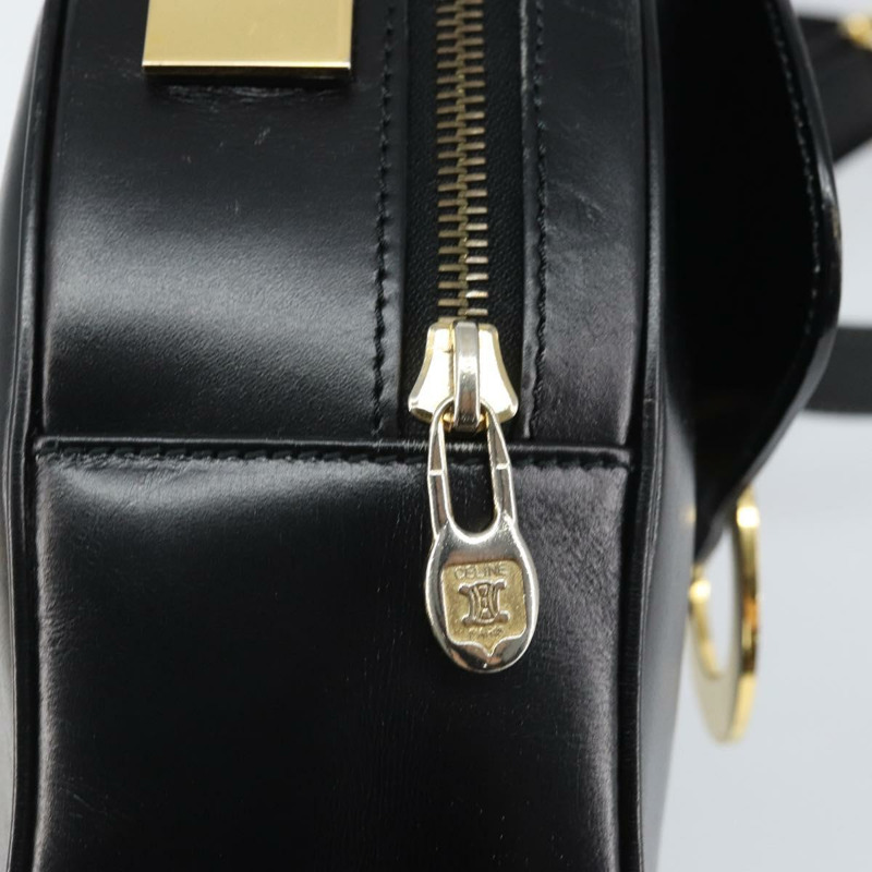 【日本直送】CELINE 圓背包，黑色皮革，金色，正品 171411V-8
