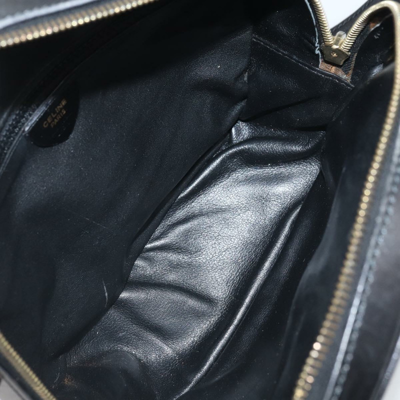 【日本直送】CELINE 圓背包，黑色皮革，金色，正品 171411V-9