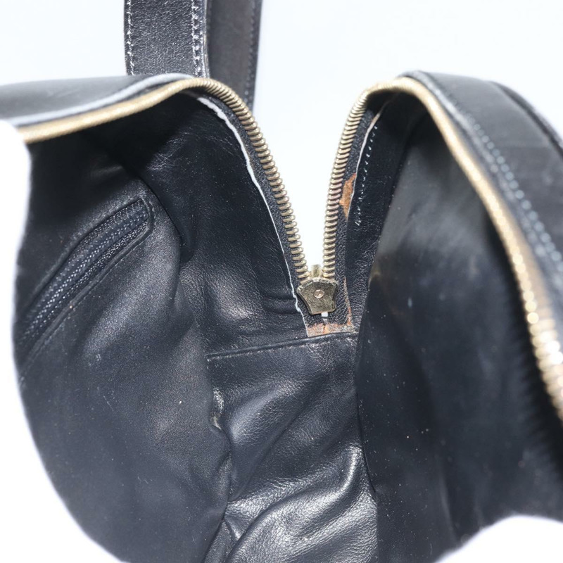 【日本直送】CELINE 圓背包，黑色皮革，金色，正品 171411V-19