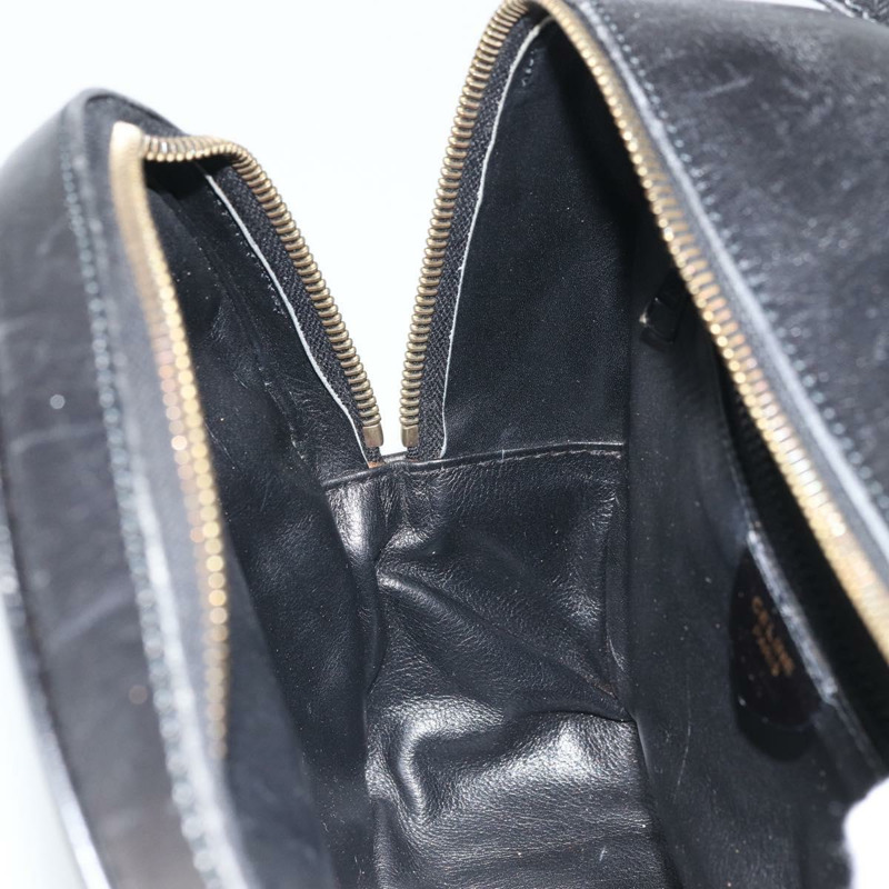 【日本直送】CELINE 圓背包，黑色皮革，金色，正品 171411V-20
