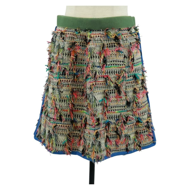 【日本直送】香奈兒斜紋軟呢多色半身裙 CC Auth 170807V-0