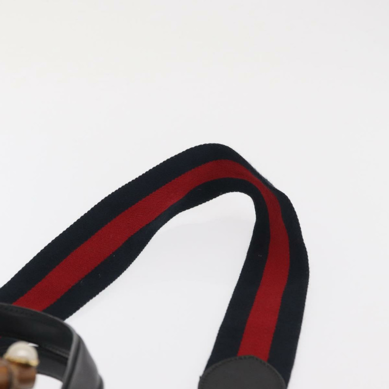 【日本直送】GUCCI Bamboo Sherry Line Nim Fair 皮革雙肩包 黑色 金色 453756 正品 169607-13